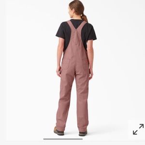 Dickies Women's Relaxed Fit Bib Overalls, Rinsed Ash Rose